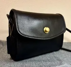 極美品 OLD COACH オールドコーチ ドイツホック ショルダーバッグ 黒色