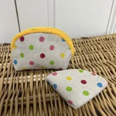 水玉　小物入れ2個セット(手作り)