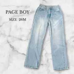 ページボーイ ストレートデニムパンツ ハイウエスト カジュアル 古着 ブルー系
