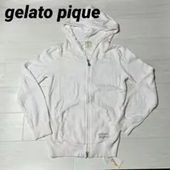 【gelato pique】大人気 もこもこ素材 ロゴ刺繍 ジップパーカー