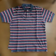 Polo Ralph Lauren ボーダー ポロシャツ ネイビー×レッド L