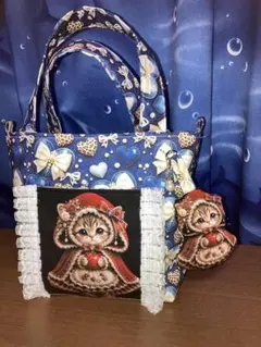 ム*ま様 ハンドメイド みかん着ぐるみねこちゃん 両サイドポケット