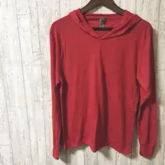 NEXT LEVEL APPAREL フード付き長袖Tシャツ 【S】Sレッド