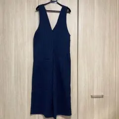 GU ネイビー ストライプ サロペット　Lサイズ（やや大きめ）