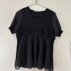 RAY beams ニット×シースルートップス 黒