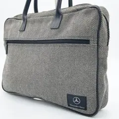 【美品】メルセデスベンツ　ビジネスバッグ　A4 キャンバス　レザー　ヘリンボーンのサムネイル
