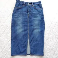 【美品】AZUL BY MOUSSY デニムタイトスカート S 前スリット