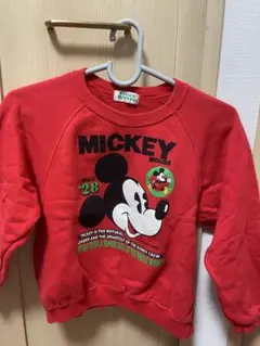ミッキーマウス ドナルドダック トレーナー 120サイズ　赤　レッド　レトロ
