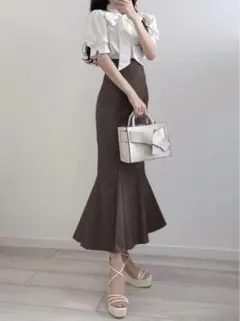 【未使用】GRL ハイウエストマーメイドツイルスカート S