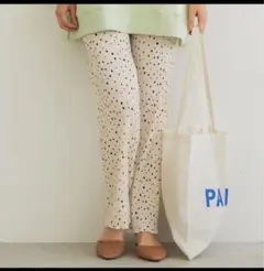 coca 楊柳プリーツドット柄レギンス