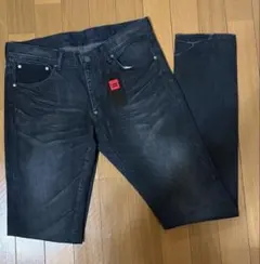 ダークブルー ストレートデニム L