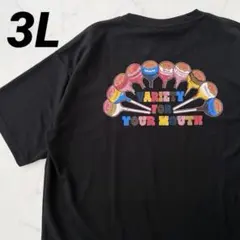新品　メンズ　チュッパチャプス　Tシャツ　3L 黒　バックプリント