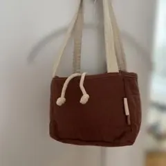 巾着型トートバッグ ブラウンのサムネイル