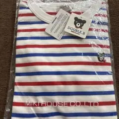 新品タグ付ミキハウスDOUBLE_B 長袖Tシャツ120 ストライプ