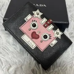 希少/極美品 プラダ 名刺入れ カードケース ロボット サフィアーノ レザー