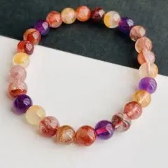 ヘマトイドクォーツ（胶花タイプ）天然石ブレスレット ヘマトイドクォーツ 天然石 ブレスレット 9mm パワーストーン