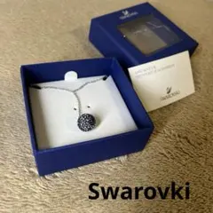 美品 スワロフスキー Swarovki ペンダントボール ネックレス パープル