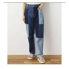 RODEOCROWNS ロデオクラウンズ　パッチワークバレルデニムパンツ