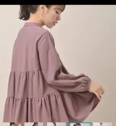 ★最終値下げ!!!　細コールバンドカラーティアードブラウス