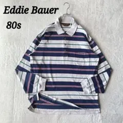 希少 80s Eddie Bauer ラガーシャツ ボーダー 黒タグ