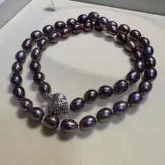 綺麗✨黒真珠 本真珠 ネックレス ピーコック　オーバル　レディース