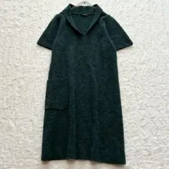 ワイズフォーリビング 半袖ニットワンピース F Vネック ポコポコ