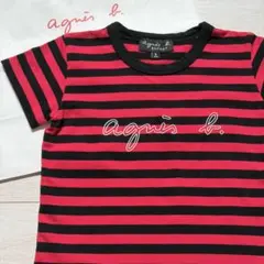 agnes b. 4ans 100 ロゴ ボーダーTシャツ