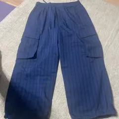 BEAMS ワイドパンツ Lサイズ 青系チェック