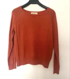 美品♡Nano Universe オレンジ 長袖ニットセーター 毛100％