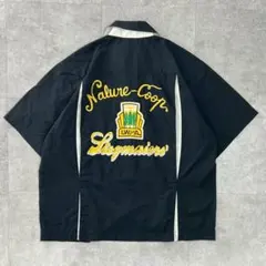 ワークシャツ 長袖 チェーンステッチ