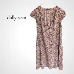 日本製★dolly-sean 総柄 Vネックワンピース 2 ゆったり フェミニン