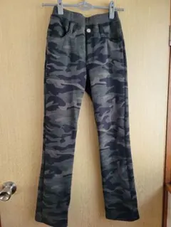 MILDCLUB　ロングパンツ　160　裏起毛　迷彩柄　ウエスト総ゴム