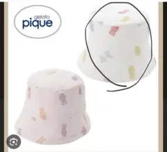 値下げ！gelato pique チューイーベア柄のBABYハット帽子　ホワイト