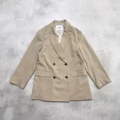 リネンライクダブルブレストジャケット SLOBE IENA ベージュ フリー
