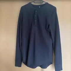 UNIQLO ワッフルヘンリーネックTシャツ　黒　Sのサムネイル