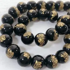 dp451/SALE！天然石◇梵字　タイガー　約12mm1連