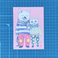おかべてつろう 岡部哲郎 ポストカード 猫 ねこ ネコ ありがとう