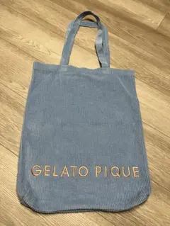 GELATO PIQUE コーデュロイ トートバッグ くすみブルーのサムネイル