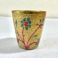 【極美品・希少】ヴィンテージ インド工芸 真鍮製 グラス / タンブラー