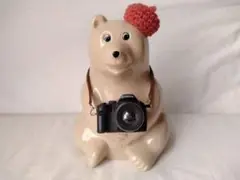 しろくま貯金箱 ベレー帽 一眼レフカメラ 2点セット②