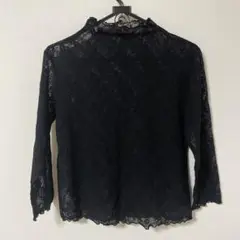 美品　詩仙堂　黒 レース 7分袖　トップス