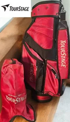 送料無料/美品　TOURSTAGE 軽量タイプキャディバッグ RED