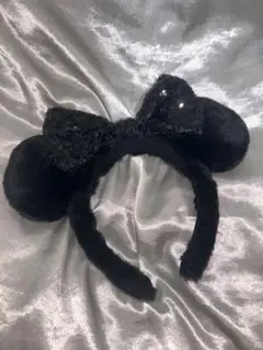 ミニー耳付きブラックカチューシャ