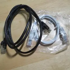 LANケーブル2本 (Laneed CAT6 1m ＆ CAT5E 0.5m)