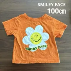 SMILEY FACE フラワーモチーフ Tシャツ オレンジ　半袖のサムネイル