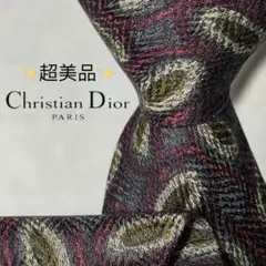 【超美品】クリスチャンディオール 総柄 幾何学模様 グレー レッド ホワイト