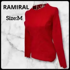 【極美品】RAMIRAL ラミラル リブニット セーター M 赤 クルーネック