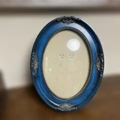 青い楕円形フォトフレーム