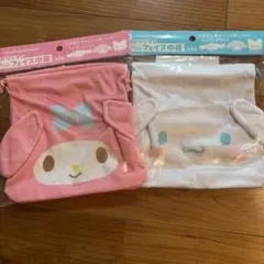 ふわふわフェイス巾着 サンリオ シナモロール　マイメロディ