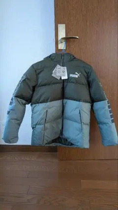 PUMA ダウンコート 160CM ティーグリーン/グレー